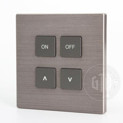 China 1-6 Button Light Control Gray Color Metal Panel CNC Push Button 4 Gang 12V DC Dry Contact Luxury Switch for sale