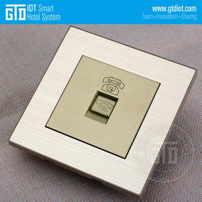 China Economy Aluminum With Champagne Gold RJ11 Economy Aluminum Painting Plastic Frame Champagne Telephone Switch for sale