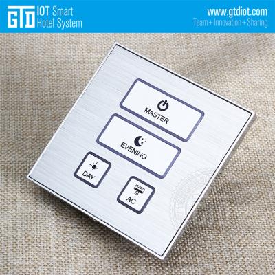 China Customized Content as Need Luxury Hotel Metal Frame Push Button Centralized On 12V DC RS485 MODBUS Modbus Line Control Switch for sale