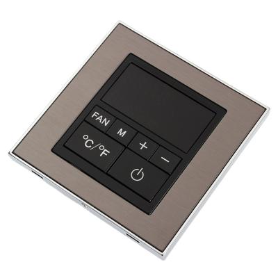 China Luxury Zinc Alloy Hotel Fashion Metal Gun Color Metal Frame Push Button Centralized On 12V DC RS485 MODBUS Line Control Switch for sale