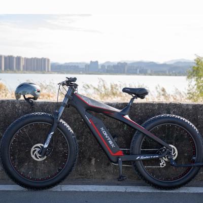 China Carbon Fiber Kontax ES1000 26 Inch 48V Mountain Electric Bicycle EBIKE Big Tire Electric Bike For Adult for sale