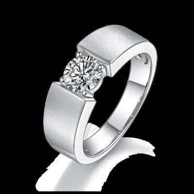 China TRENDY Engagement Wedding Rings For Men With New High Quality 1ct Moissanite In Stock 925 Sterling Silver Jewelry 18K Gold Plated for sale