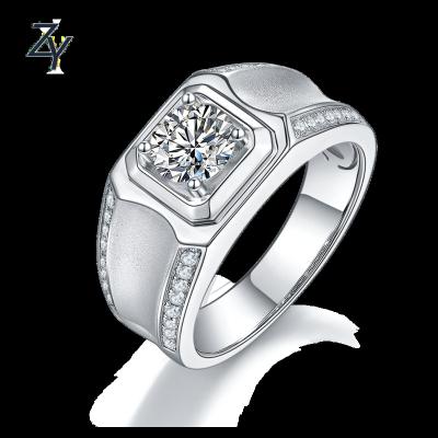 China TRENDY Engagement Wedding Rings For Men With New High Quality 1ct Moissanite In Stock 925 Sterling Silver Jewelry 18K Gold Plated for sale