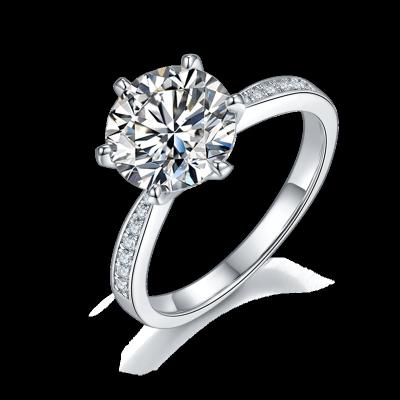 China Romantic Jewelry Plated Ring For Women Wedding Bands Engagement Rings 3 Ct 18K Moissanite D VVS 925 Sterling Silver New Arrival Gold M21E for sale