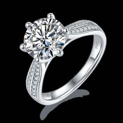 China New Arrival 3 ct Romantic Moissanite D VVS 925 Sterling Silver Jewelry 18K Gold Plated Ring For Women Wedding Bands Engagement Rings for sale