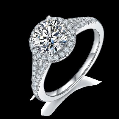 China New Arrival 1.5 ct Romantic Moissanite D VVS 925 Sterling Silver Jewelry 18K Gold Plated Ring For Women Wedding Bands Engagement Rings for sale