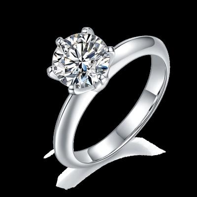 China New Arrival 1.5 ct Moissanite D VVS Romantic High Quality 925 Sterling Silver Jewelry 18K Gold Plated Ring For Women Engagement Rings for sale