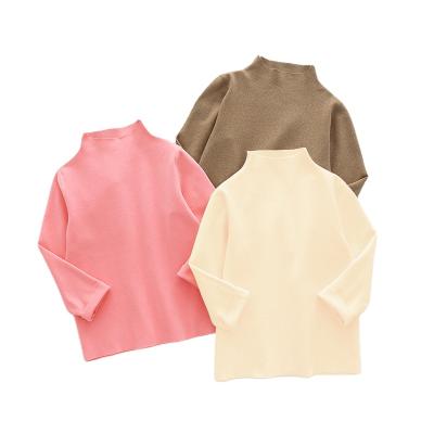 China 2021 anti-shrinkage children bottoming shirt boys and girls autumn and winter velvet long-sleeved T-shirt for sale