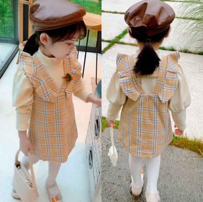 China Sweet Children's Autumn Girl's Vest Skirt + Bottoming Shirt Set Girls Autumn Costume for sale