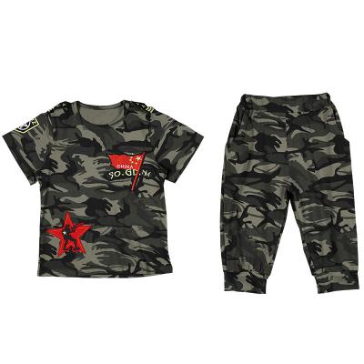 China Hip Hop Children's Clothing Boys Summer 2020 Suits Children's Flag Camouflage Short Sleeve Clothes for sale