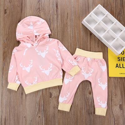 China 2019 Senior Infant CSI Amazon Cotton Casual Elks Pink Spot Two Pieces Sweater Suit for sale