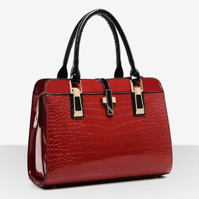 China Others patent leather crocodile leather handbags for women ladies 2022 shoulder bags vintage pu purse unique handbags for sale