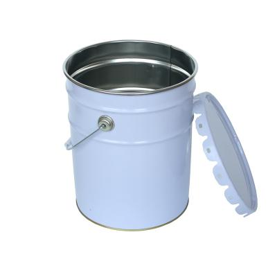 China Durable 5 Gallon Custom Empty Tin Printing Bucket Steel Drum With Metal Handle for sale