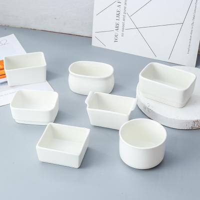 China Wholesale Price Porcelain Tableware Snack Rack Sugar Bowl Suitable For Coffee White Viable Store Home Hotel Can Be Customized for sale