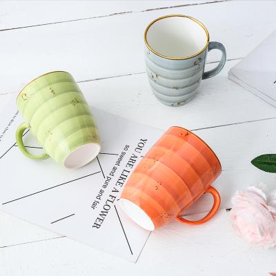 China 14 Ounce Milk Coffee Mug Sublimation Coffee Mug Viable Style Pop Color Ceramic Modern Mug Porcelain Printing Accessories With Handle for sale