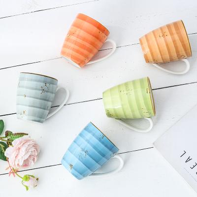 China Handprint Viable Custom Mug Matte Cup Ceramic Coffee Milk Ceramic Mug With Handle Popular Color Ceramic Mug Set for sale