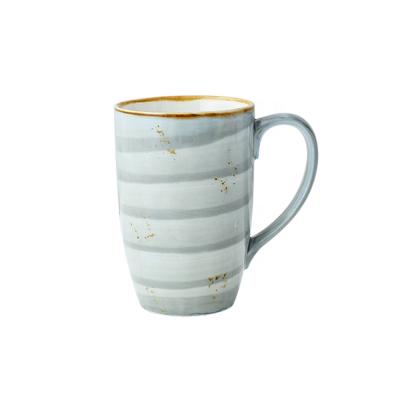 China 300m Viable Mug Ceramic Two Color Hand Painted With Stains Milk Wholesale Ceramic Mug With Handle OEM Custom Home Dining Coffee Mug for sale