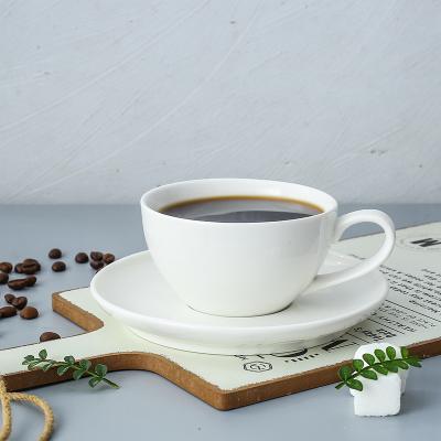 China Customized Pure White Disposable Bone China Coffee Cup With Handle Tray Porcelain Mug Multi Style Porcelain Mug for sale