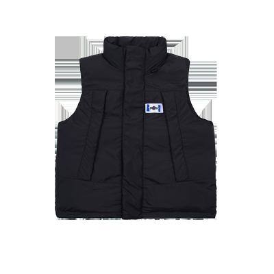 China QUICK DRY Custom Logo Couple Stand Collar Pocket Winter Jacket Sleeveless Black Stitched Down Stripper Vest Waistcoat for sale