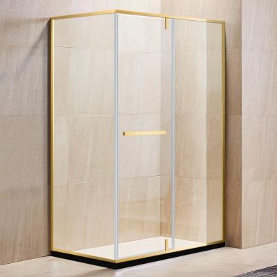 China Minimalism Customized Modern Gold Framed Shower Enclosure for sale