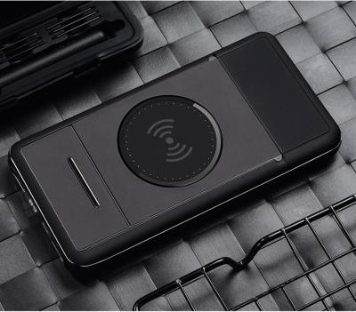 China Wireless Power Bank with Mobile Stand REAL CAPACITY 5W QI Wireless Charger 8000mAh Power Bank with Mobile Stand FAST CHARGING for sale