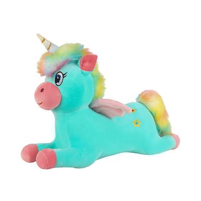 China Wholesale Custom Plush Stuffed Rainbow Unicorn Horse Plush Toy Pillow Lovely Cartoon Gifts Cute Soft Hairy Kids Girls Animal Doll for sale