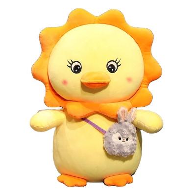 China New Hot Wholesale Custom Plush Stuffed Cartoon Soft Furry Cute Gift For Kids Chick Duck Plush Toy Doll Animal Baby Girls for sale