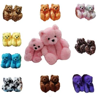 China Other Toddler Bulk White Bear Teddy Bear Slippers Foot Wears Slips Baby Animal Teddy Bear Slippers Plush Toddler Kids for sale