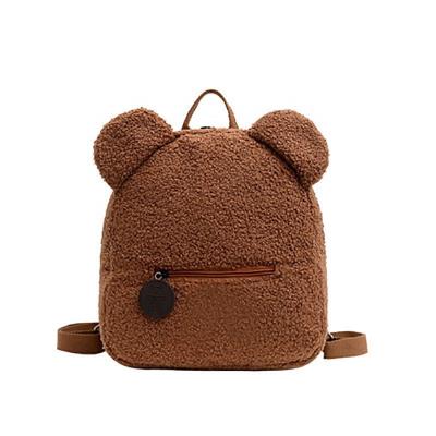 China Fashion manufacturer lamb school bag the beautiful woolen direct bag backpack for kindgarden ladies cosmetic bag for sale