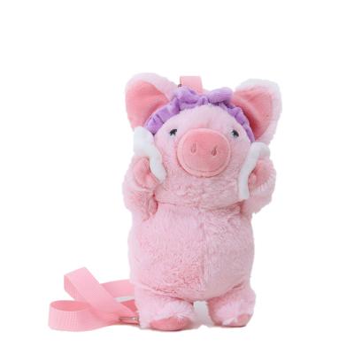 China LOW MOQ Cute Girl Eco-Friendly Pink Pig Plush Animal Bags For Kids Plush Pig School Bag Plush Kids Backpack For Kids With Animals for sale