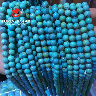 China Opalescent Natural Turquoise / Opalescent Beads Green Turquoise Round Beads for sale