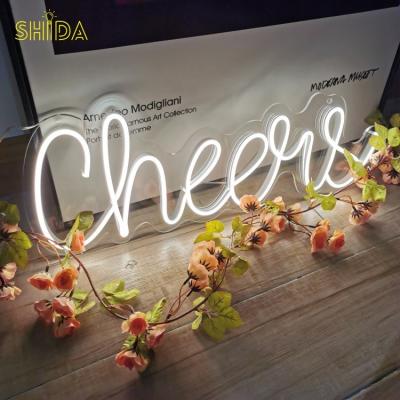 China Wholesale Easy Installation Customized Cheers Wedding Home Beer Bar Wall Light Led Neon Sign Custom Made For Bedroom for sale