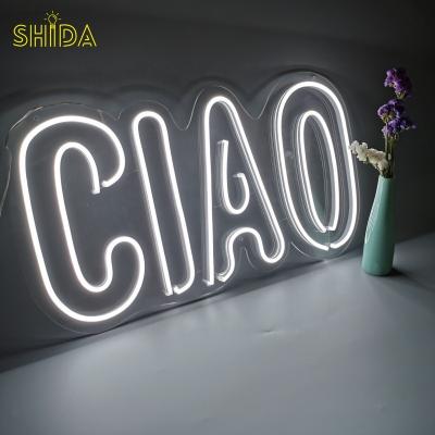 China Easy Installation Drop Shipping Hot Romantic Custom Neon Signs Ciao Neon Sign Wedding Neon Light Letter Free Design LED Neon Signs for sale