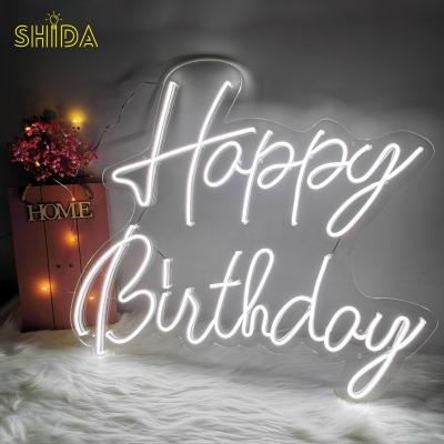 China Easy Installation Drop Shipping Hot Selling Custom Neon Wall Mounted Happy Birthday Sign Letters Neon Sign From Professional Factory for sale