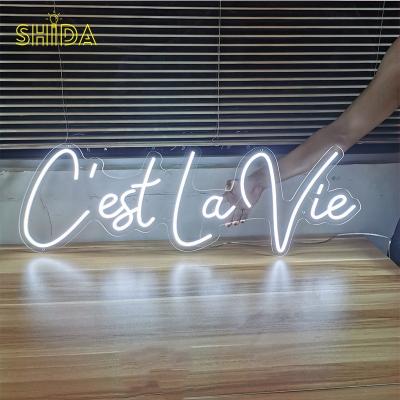 China Easy Installation C'est de Custom La Vie Neon Sign Flex Led Neon Light Personalized Led Letters Party Wedding Led Neon Sign Home Room Decoration for sale