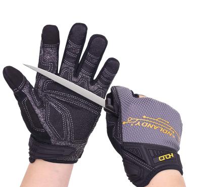 China PRISAFETY High Performance Abrasion Resistant PVC Palm Touch Screen Safety Mechanic Work Gloves Aramid /Touch Screen /Touch Screen Abrasion Liner Cut Resistance Level 5 Glove for sale