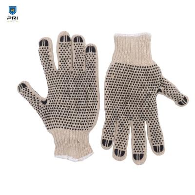 China Comfortable PRI Knitted White Cotton For Workers Safety PVC Dotted Working Gloves Cotton for sale