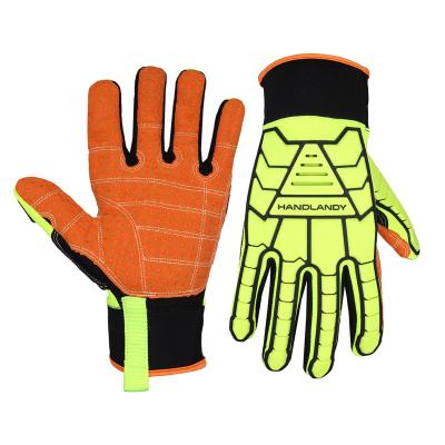 China PRISAFETY Oil and Gas Rigger TPR Protection Shock Resistant / Anti Work Vibration Work Impact Resistant Mechanical Gloves for sale