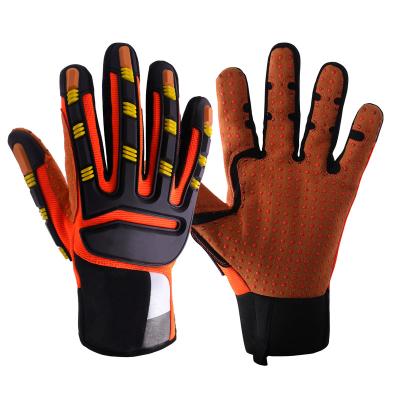 China PRISAFETY Breathable Protector Anti-Impact TPR Heavy Duty Construction Machinery Industrial Work Hot Liner Working Glove for sale