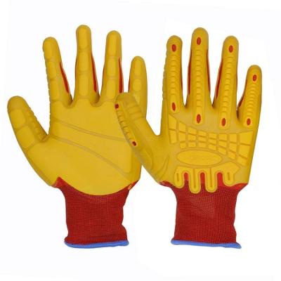 China Wholesale Anti-impact PRISAFETY Foam Polyester Latex Vibration-Resistant Coating Resistant Rubber Vibration-Resistant Protective Working Gloves for sale