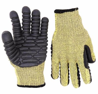 China High Performance Anti-vibration Work Protective Vibration-Resistant Heavy Duty Rubber Gloves for sale