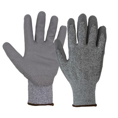 China PRI Good Quality Wearable Cheap Gray 13 Gauge Work Super Steel Gloves Dipping PU Palm ANSI Gloves Cut Level 5 Nitrile Gloves for sale