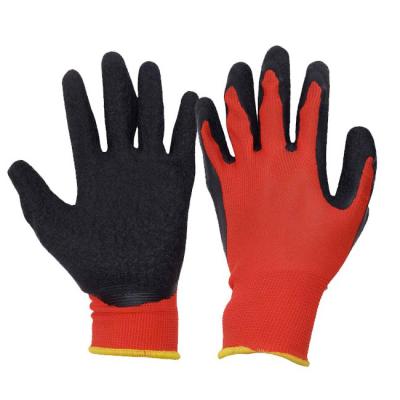 China Latex Wrinkles PRI Polyester Winter Working Gloves Latex Dipping Machine Working Gloves for sale