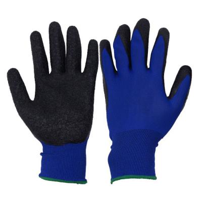 China Latex Wrinkle PRI Polyester Winter Working Gloves Latex Coated Dipping Machine Working Gloves for sale