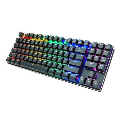 China Plug and Play Mechanical Keyboard Mini Wired RGB LED Backlit Mechanical Gaming Keyboard for sale