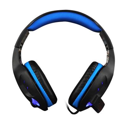 China Hot Selling Headband E-sports Headset Luminous Voice Communicate Leather Cable Headset For Computer Games for sale