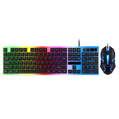 China Colorful Lightweight Waterproof Keyboard and LED Mouse Mechanical Game Gaming Combo Kit for sale