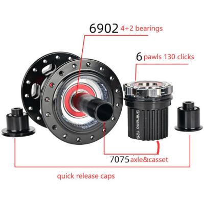 China Alloy 7075 Ms mountain xc mtb bike 6061 alluminium 7075 xd Hg 9 10 11 12 speed sealed hub F+R casset 4+2 bearings thru 12/15mm axle for sale