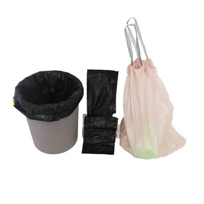 China Disposable Drawtape Plastic Disposable Trash Bags On Rolls For Kitchen Household Can Trash Can Garbage Removal Drawstring Waste Bags for sale