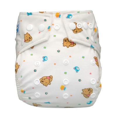 China Babyland OEM Baby Organic Cotton Cloth Pocket Printed Cloth Diaper for sale